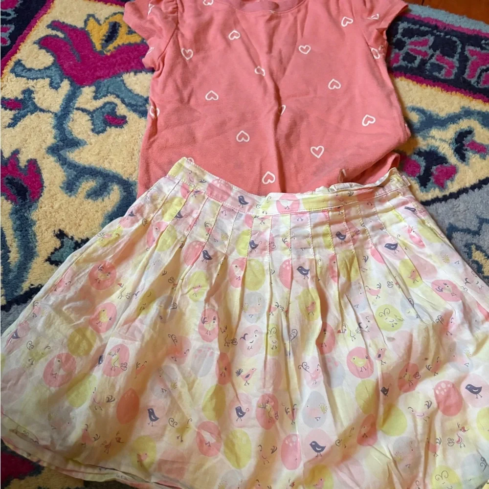 Gymboree Bonnie Jean 4T Girls Floral Skirt Yellow Daisy Shorts Set bundle lot
